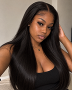 Minuit — Perruque lace front 7×5 lisse, sans colle