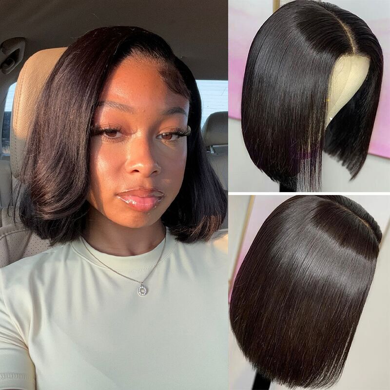 Minuit — Perruque lace front 7×5 lisse, sans colle