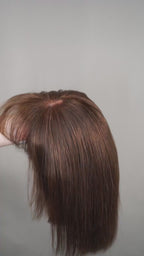 Varyelles Brown Straight Bob Wig with Bangs, 10"