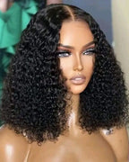 Bouclette kinky curly glueless wig, 14 inch — front view