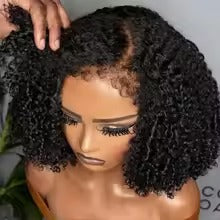 Couronne afro curly 3C wig — baby hair edges close-up