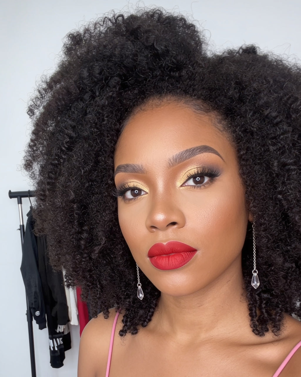 Couronne afro curly 3C lace front wig with baby hair edges, 16 inch — worn