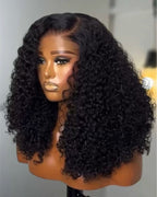 Kinky curly human hair lace front wig — real product photo